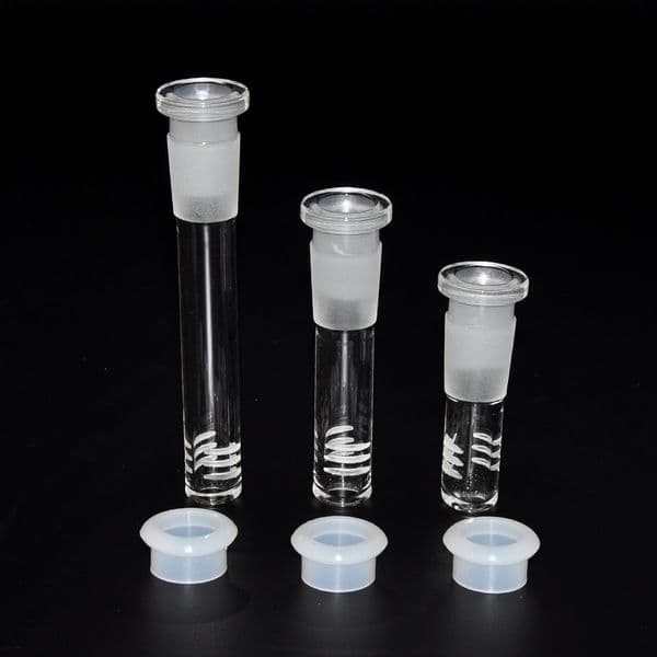Factory Price Glass Downstem with 6 cuts for soft glass bong 18.8mm downstem into a 14mm bowl 3cm/5cm/8cm downstem diffuser/reducer