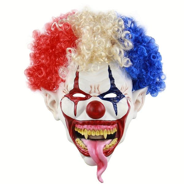 Spike-Laden Latex Clown Headpiece: Ultimate Fright Decoration for Masquerade Festivities