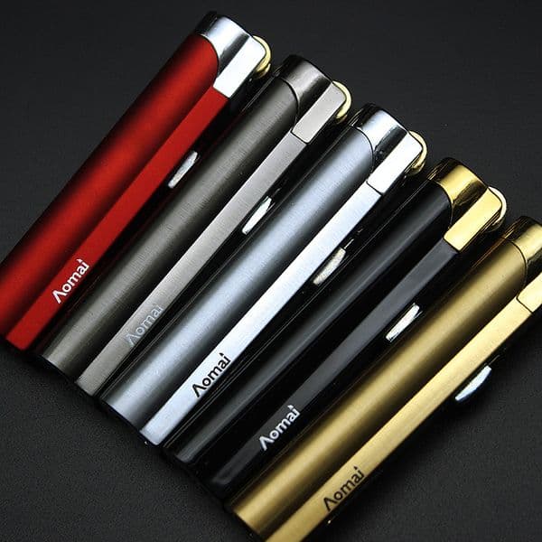 New Arrival Genuine Aomai Compact Jet Butane Torch Grinding Wheel Fire Straight Lighters Special Cigarette Lighter