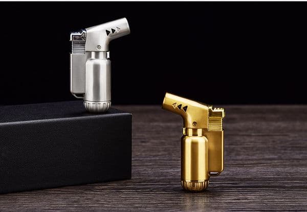 High Quality mni metal Windproof Lighter Torch metal Jet Flame Torch Refillable Inflatable butane gas Cigar Lighter protable for travel DHL