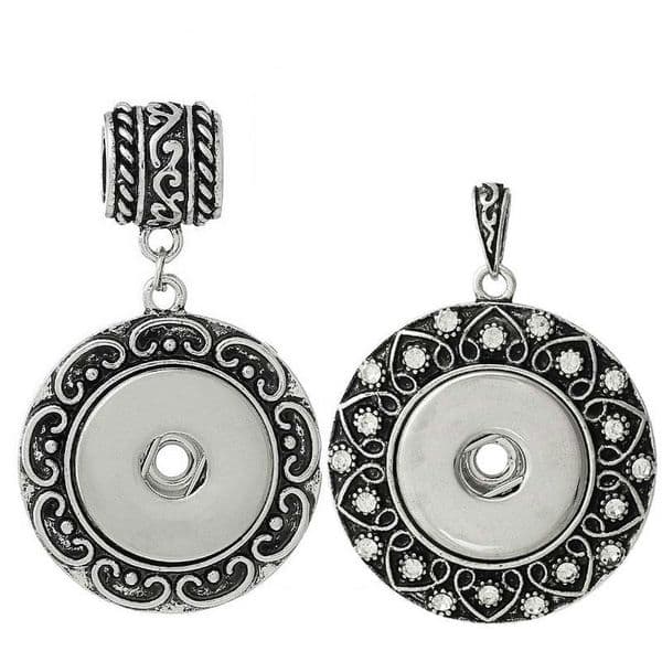 Markdown Sale Crystal Heart Snap Chunk Button Retro Pendant Buttons Clasps For Women Noosa Necklace Earring Bracelets DIY Jewelry Findings