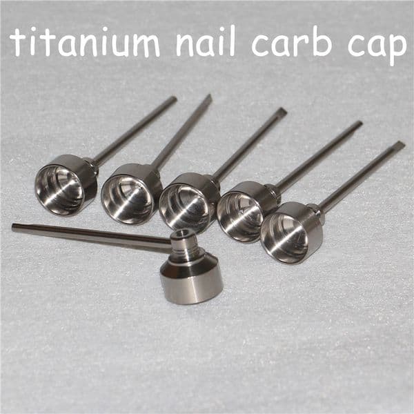 New Domeless Titanium Nail 14mm 18mm Female with Carb Cap Dabber Tools Grade 2 Ti Nails Glass Oil Rigs