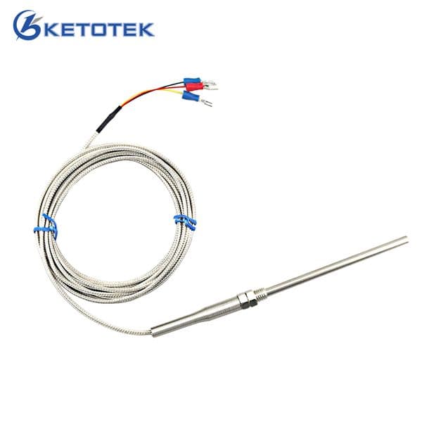 NEW PT100 probe 2m RTD Cable Stainless Probe 100mm 2 Wires Temperature Sensor -50 C to + 400 C F0010