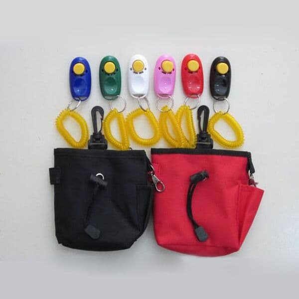 Dog Pet Puppy Obedience Agility Bait Training Food Treat Pouch Bag Snack Reward Waist Bag With Clicker ZA5590