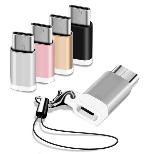 Micro USB Type C Adapter Type-C Connector Converter Buckle Cable With Keychain for Samsung S8 S9 Lg G5 Nexus 5x Macbook Chromebook