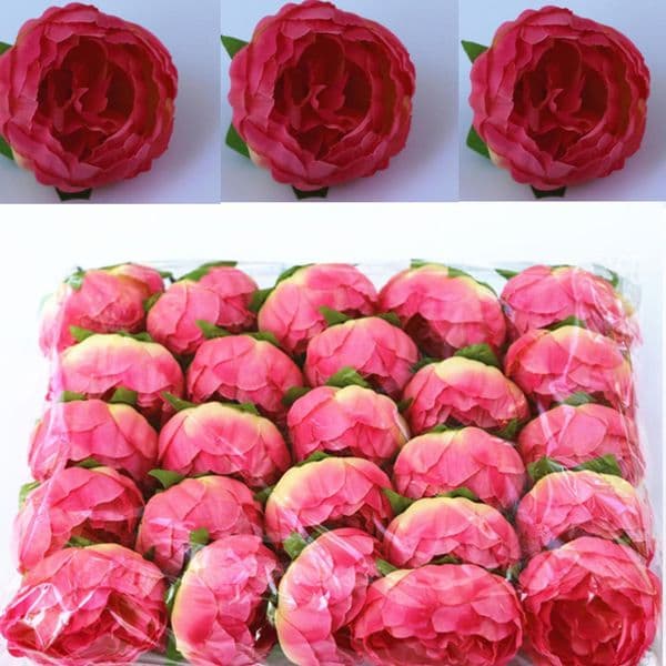 25pcs/lot Peony Flower Artificial Flowers Heads Peony Fake Wedding Bride Bouquet Home Birthday Decoration Flowers