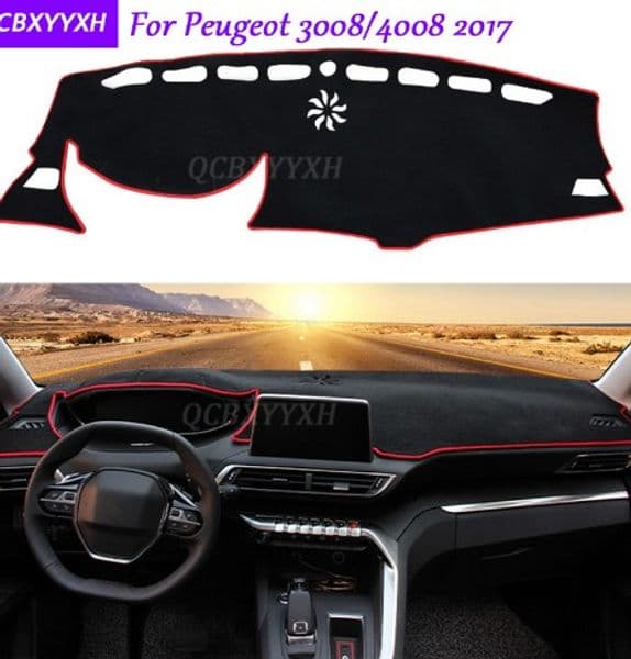 For Peugeot 3008 4008 2017 Dashboard Mat Protective Interior Photophobism Pad Shade Cushion Car Styling Auto Accessories