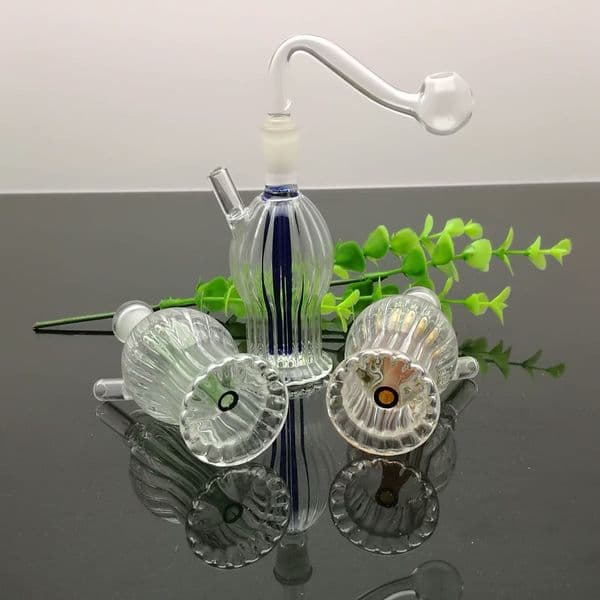 Glass Oil Burner Pipes hookah Glass Smoking bongs Smoke Pipes Mini striped round glass hookah