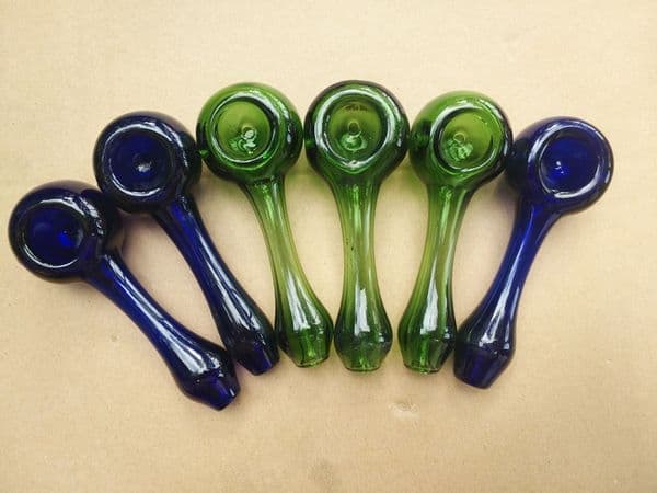 2018 Newest 4 Inch Colored Glass Hand Spoon Smoking Pipes Glass Oil Burner Pipe Ash Catcher Glass Oil Rig Water Pipes For Smoking