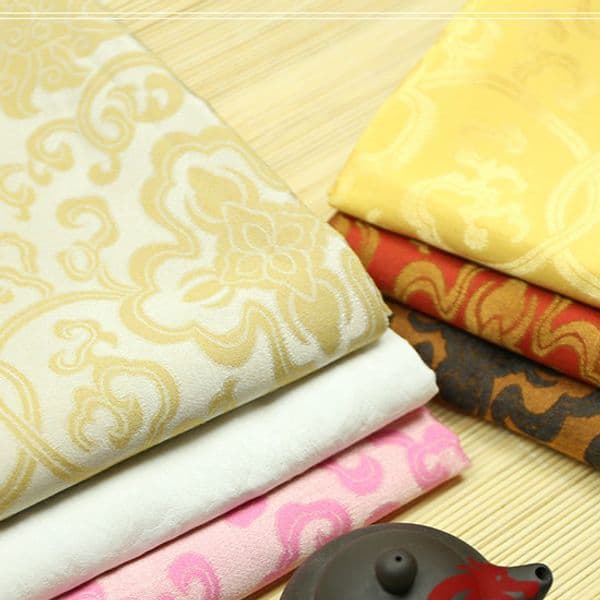 Ancient Costume Chinese Bathrobe Clothing Dress Baby Clothes Kimono jacquard Damask Fabrics COS Peony Silk Cloth Satin Fabric Width 59"