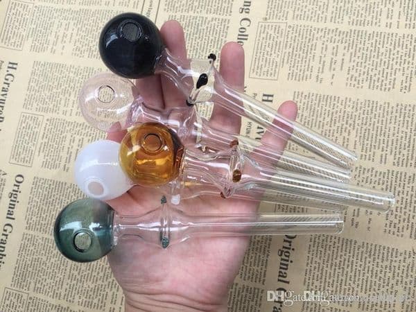 wholesale 14cm Pyrex colorful Great thick Oil Burner Pipe Glass Tube Pipe Oil Burning Nail smoking Pipe