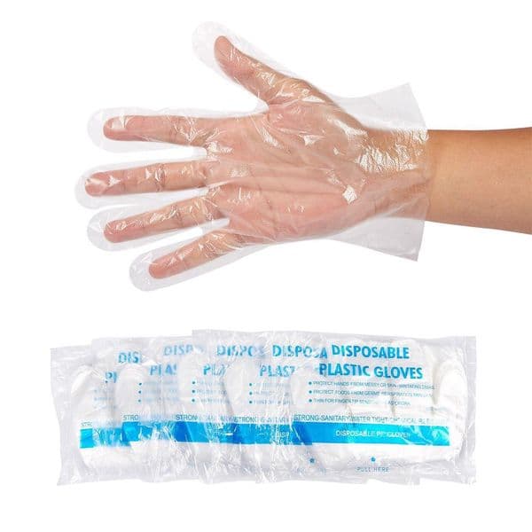 Poly Gloves plastic Food glove Disposable Gloves Cleaning for Greasy food eating good quality PE transparent gloves