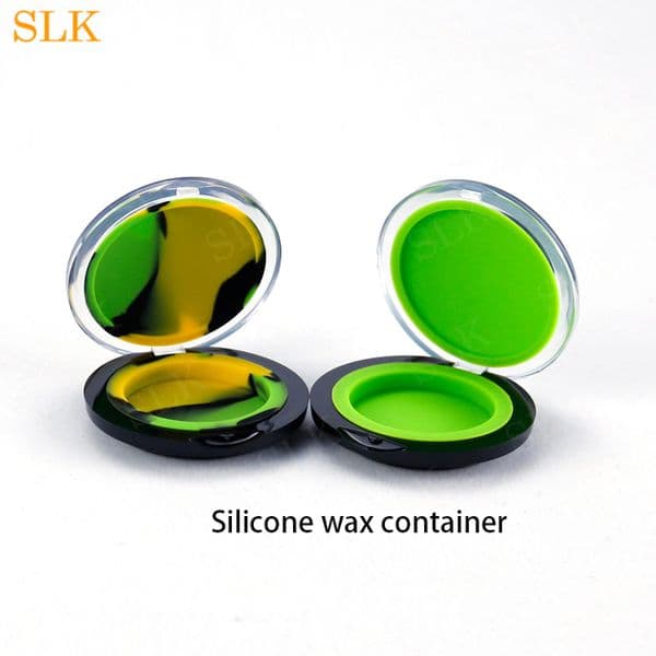 Factory Price Colorful Wax Containers Make-up Mirror jars container wax containers 6ml clam shell silicon container food grade wax jars 420