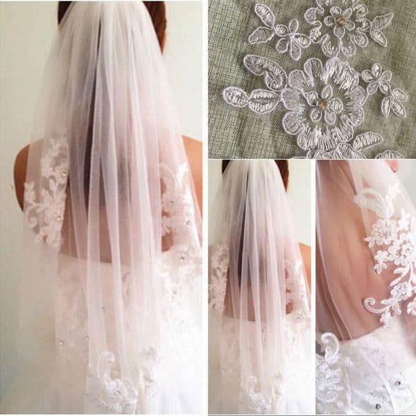 New Arrival Hot White Ivory High Quality Simple Short Elbow Length With Comb Bridal Veils Comb Soft Wedding Veil Accessories for Brides