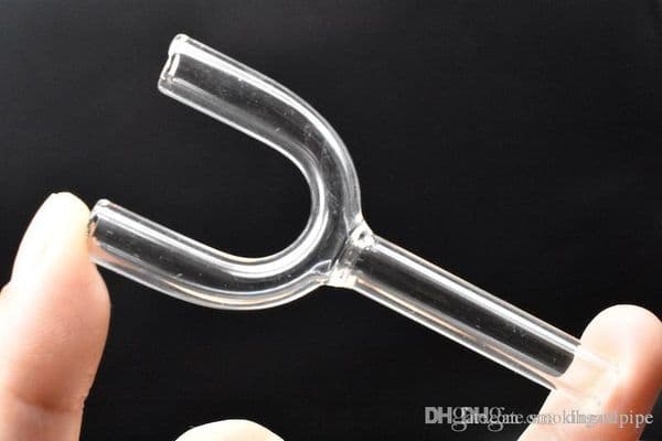 Portable MINI glass clear Snuff snorter smoking pipe glass Snorter Double tuble Snuff Sniffer Nasal Smoking Pipe free shipping