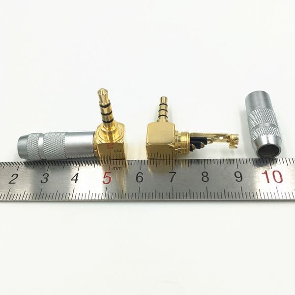 Freeshipping 100Pcs 90 Degree Right Angle 3.5mm 4 Pole Stereo Male Jack 3.5 Audio Plug for DIY Repair Earphone Headphone Soldering Connector