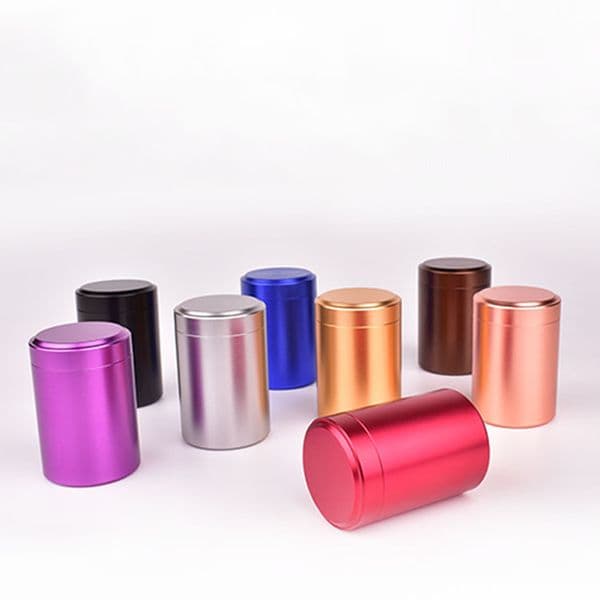 45x65mm Small Cylinder Beautiful Metal Box Tea Aluminum Alloy Box Storage Box Square Sealed Cans Coffee Tea Container