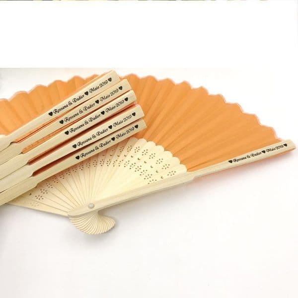 80PCS Personalized Weddings Fan Customized LOGO Hand-made Folding Fan Wedding Party Giveaways For Guest Weddings Fans Customized