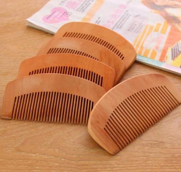 High Quality Portable Natural Peach Wood Comb Beard Comb Pocket Comb