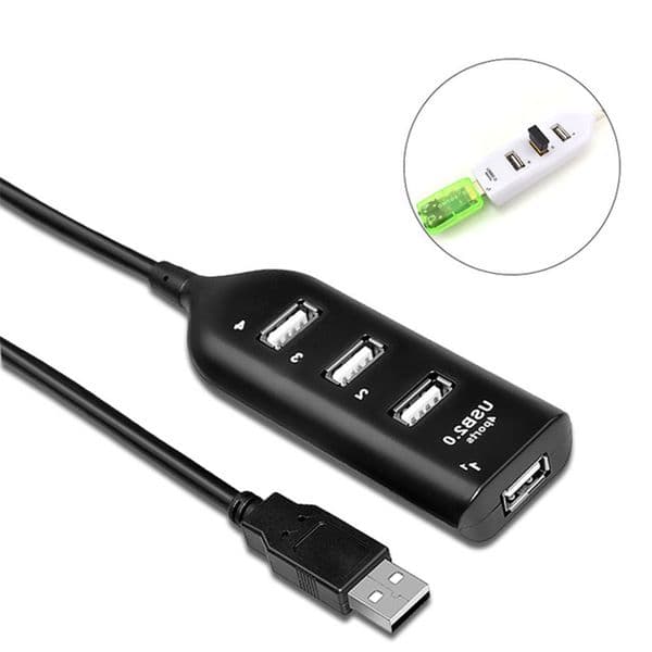mini usb high speed 4port 4 port usb hub sharing switch for laptop pc notebook computer black white