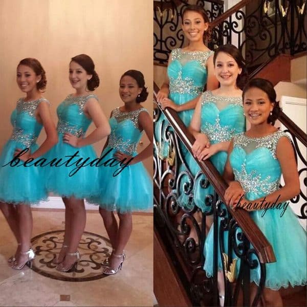 Short Turqoise Prom Dresses 2021 Homecoming Dress Party Cocktail Gowns Special Occasion Dress Dubai Black Girl Couple Day Keyhole Back