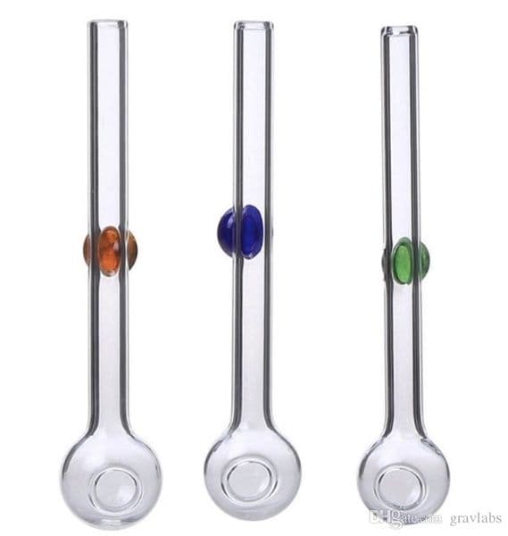 Colorful Pyrex thick heady Glass straight Oil burners pipe Water Pipes with different colored glass balancer oil nail pipe for smoking
