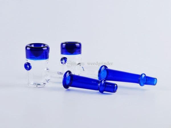 Newest Design Blue thick heady glass spoon sherlock pipe high quality colorful glass tobacco hand pipe for smoking dry herb with carb hole