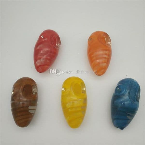 Portable small smoking glass pipes heady exotic glass vaporizer pipes animal insect tobacco pipe for cheap Egg pipe free shipping