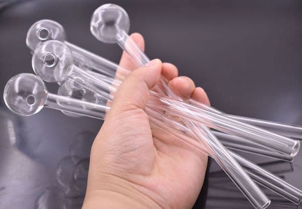cheap 20cm big clear glass straw pipe glass tube oil burner thick Pyrex glass straight oil tube pipe for smoking oil
