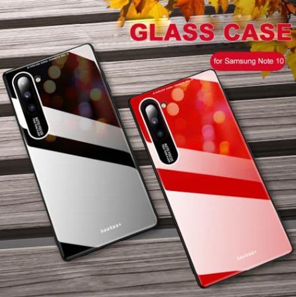 Note 10 Plus Case for Samsung Galaxy Note 10 Plus Case Shockproof Plating Tempered Glass Hard Back Cover for Note 10+ Capa