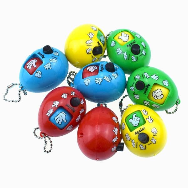 Mixed Styles Mora Games Keychain Rock Paper Scissors Play Toy Key Chain Face Dolls Keychains Round Egg Keychain L469
