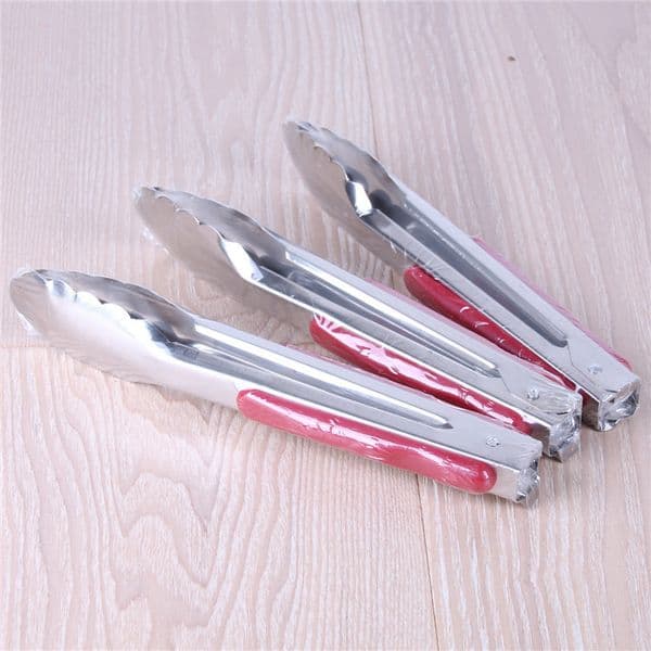 Stainless Steel Food Tongs Kitchen Cooking Food Utensil Anti Heat Bread Clip Pastry Barbecue Tongs WB393