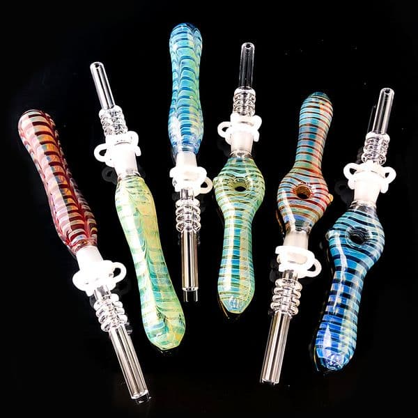 Nectar Collector with 10mm joint Quartz Tips Dab Straw Silicone Smoke Pipe smoke accessory