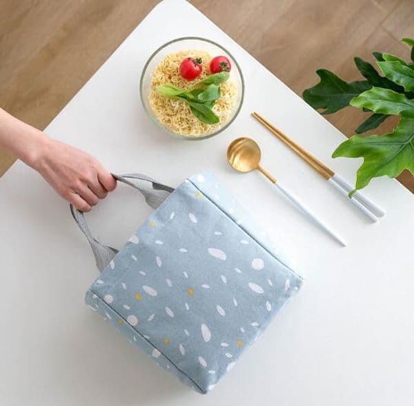 Belt mouth insulation bag lunch box bag cotton and linen insulation bag