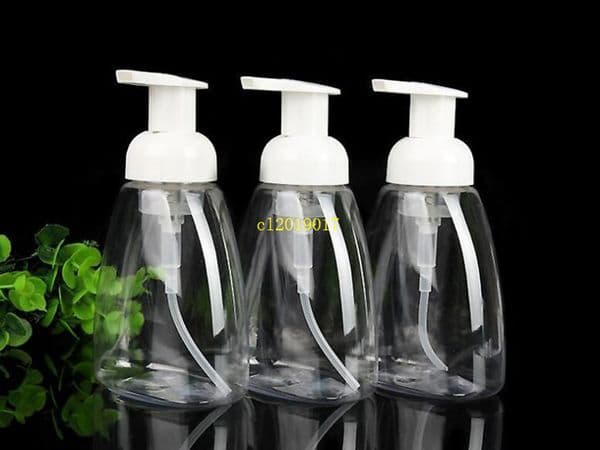 300ml Hand Pump Liquid Soap Dispenser Plastic Bathroom Hotel Liquid Soap Foam Bottle Clear Foam Make Up Shampoo Lotion Containers