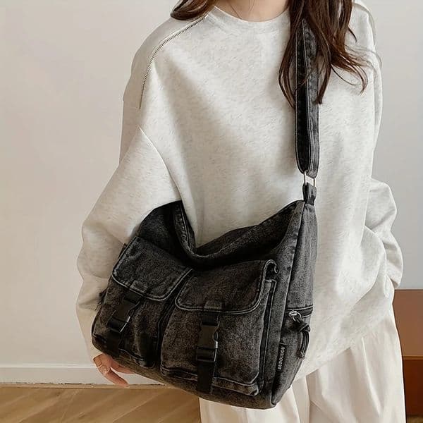 Denim Bag Womens Trendy Fashion Class Commuting Bag Shoulder Bag Large Capacity Crossbody Bag 251231