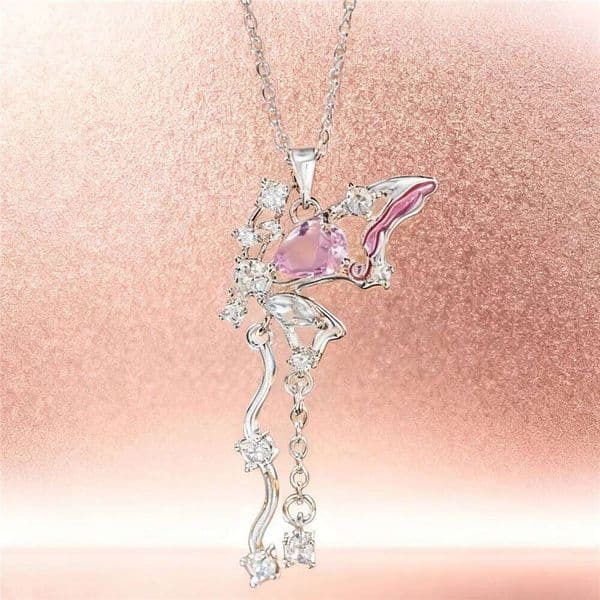 Cute Female Water Drop Pendant Necklace Vintage Gold Color Wedding Jewelry For Women