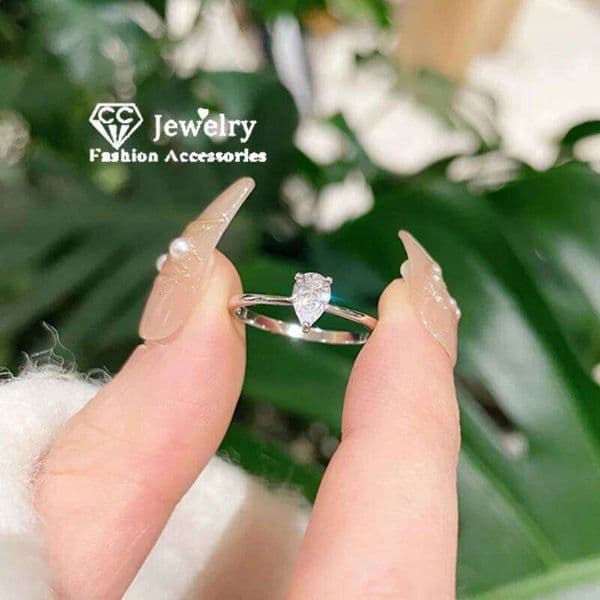 CC Small Wedding Rings For Women Simple Trendy Jewelry Water Cubic Zirconia Ring Engagement Bijoux Drop Shipping CC1610