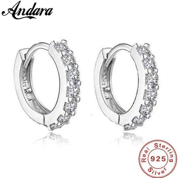 Fashion 925 Sterling Silver Inlaid Zircon Earrings Woman Jewelry Gift Engagement Wedding