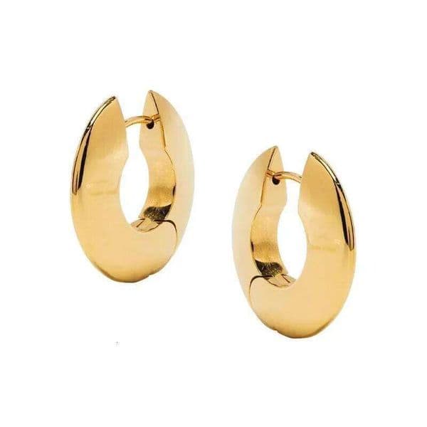 Real 925 Sterling Silver 18K Gold Minimalist Round Hoop Earring for Women Vintage Geometric Fine Jewelry Personality Accessories