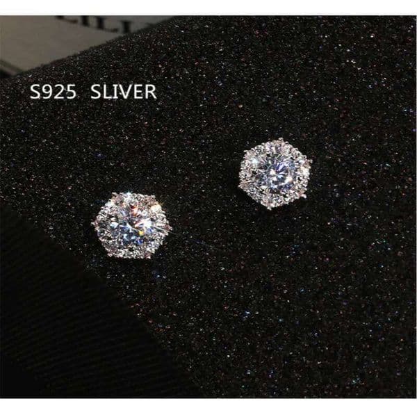 Fashion Crystal 925 Sterling Silver Female Jewelry Cubic Zircon Accessories Hypoallergenic Super Flash Earrings