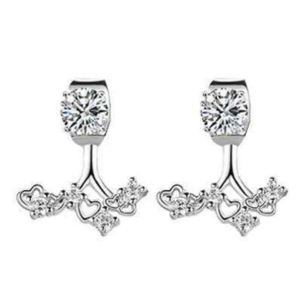 925 Sterling Silver Multi-heart Zircon Irregular Earrings Ladies Fashion Simple Birthday Party Wedding Anniversary Jewelry Gift f2df4