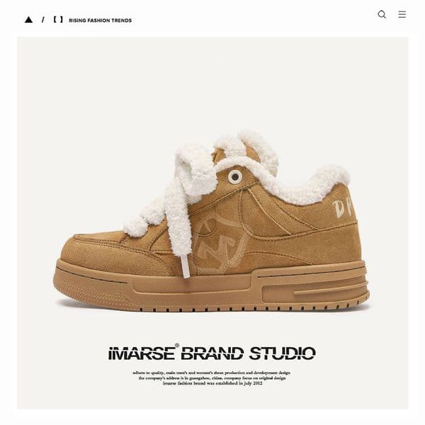 Ddmytiger Subversive Aesthetics Series Double Tongue Winter Warm Cotton Shoes Short Snow Boots Unisex Outdoor Shoes