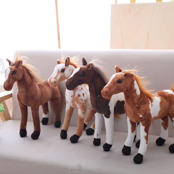 Factory wholesale 30cm 4 styles of small plush toys cute realistic horse figurines children's gifts
