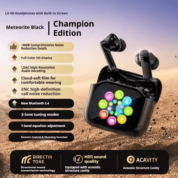 ANC Touch Earbuds,AI Translate 134 Languages Headset, -30dB ANC Bluetooth Earphone, Real-Time Transcript, ENC, BT5.4