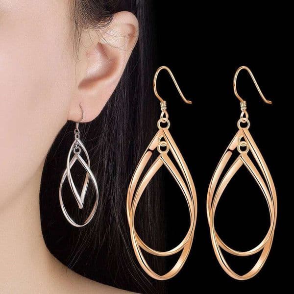 925 Sterling Silver Irregular Twisted Earrings Ladies Fashion Simple Birthday Party Wedding Anniversary Jewelry Gift