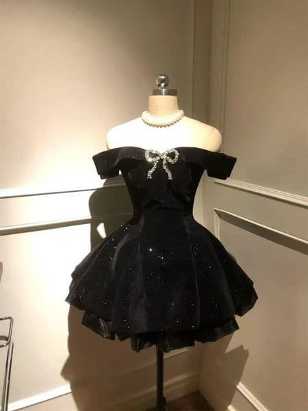 Bestseller 2025 Christmas Women's Vintage French Chic Strapless Bow Patchwork High Waist Puffy Mini Dress Elegant Sexy Party Outfits ddmytues
