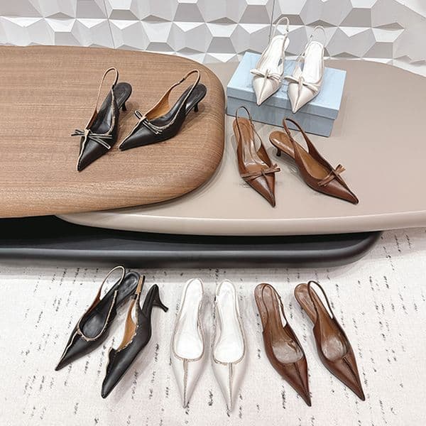 Designer Antiqued Pumps Women Slingback Shoes Top Quality High Heels Vintage Leather Distressed Texture Pointed Toe Dress Shoes Sandals 1029