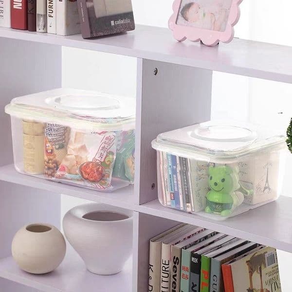 Transparent Snack Storage Box with Lid Digger-Style Box Thickened Large Capacity Food-Grade Rectangular Desktop Storage Container for Dried Fruits Wholesale