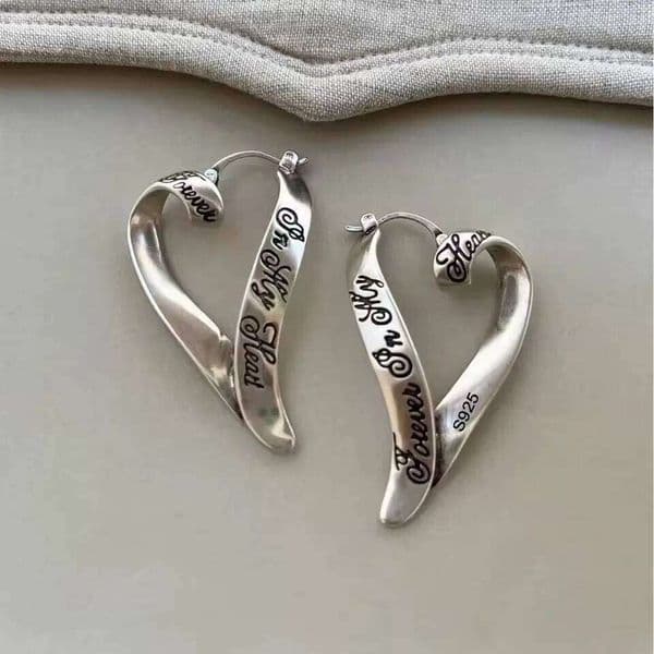 925 Sterling Silver Vintage Earrings For Women Trendy Simple Retro Heart Earring Jewelry Prevent Allergy Party Accessories Gift